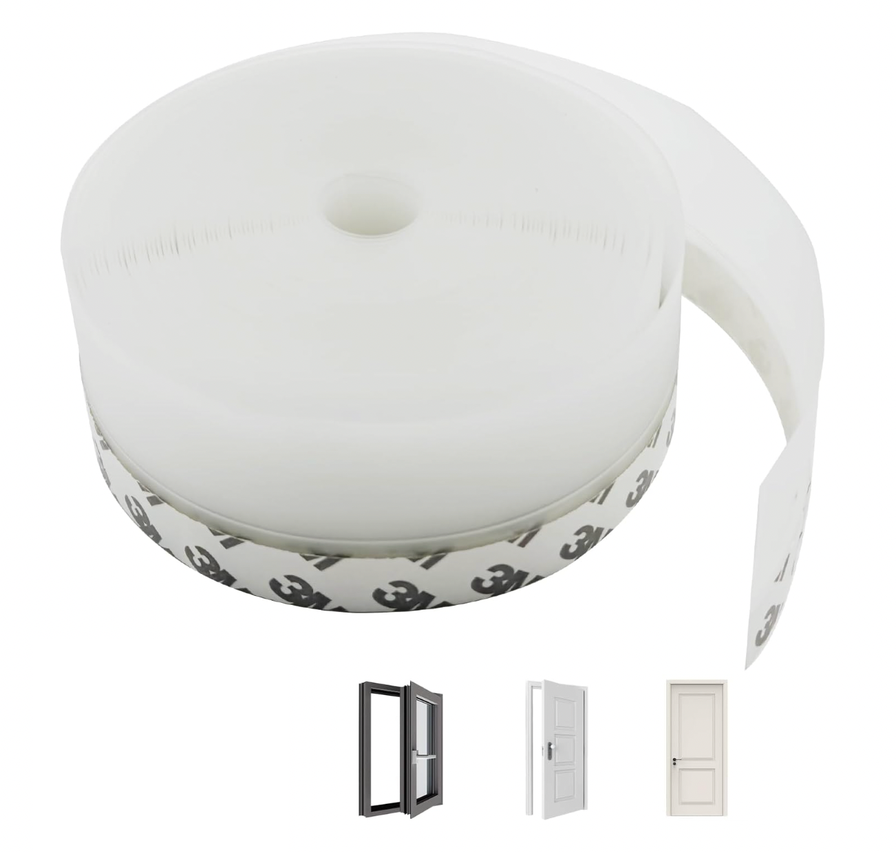 Bandă din silicon transparentă pentru izolare uși și ferestre – 5 m