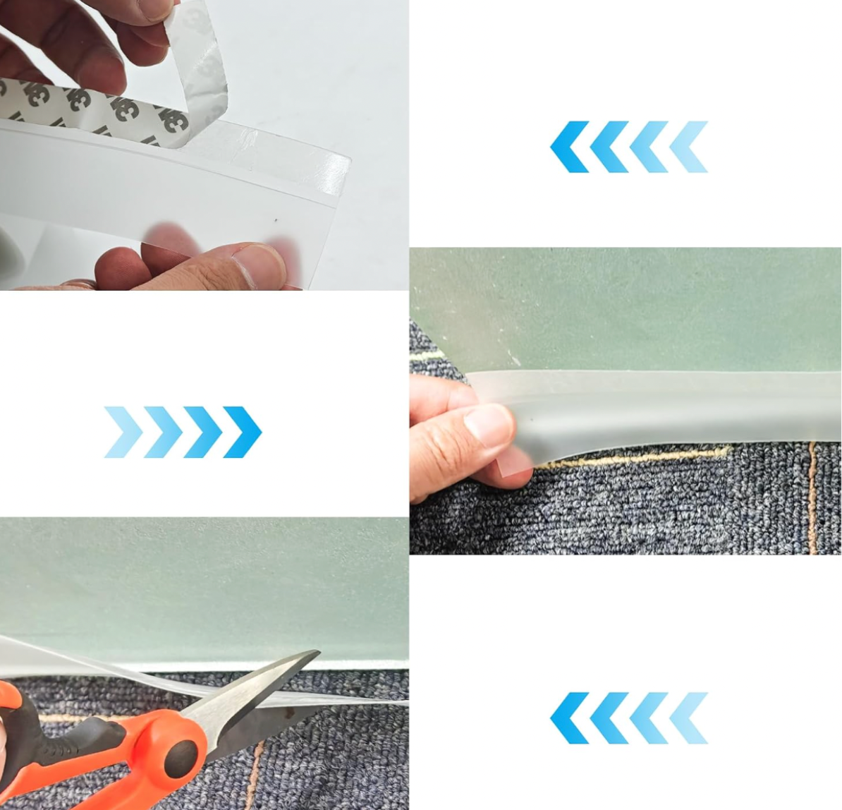 Bandă din silicon transparentă pentru izolare uși și ferestre – 5 m