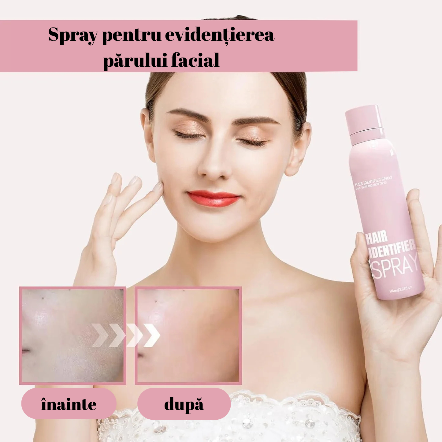 Spray pentru evidențierea părului facial + 4 lame incluse