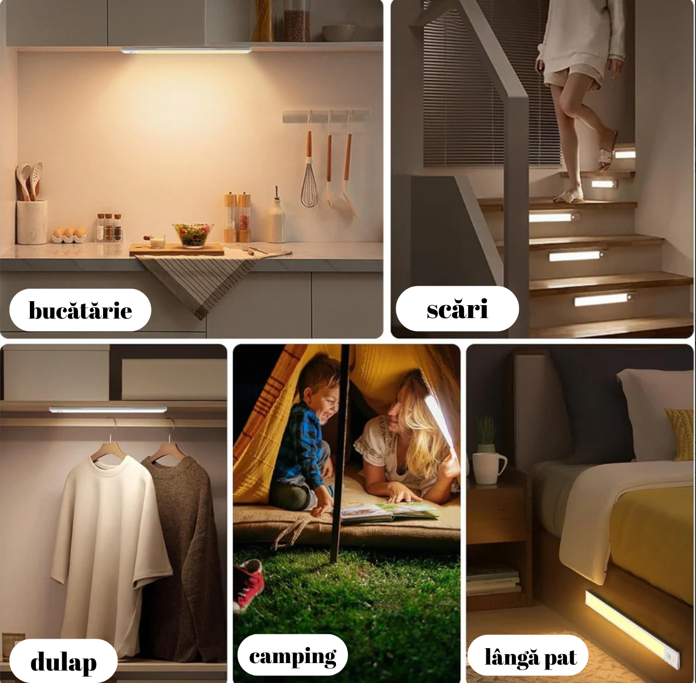 Lampă LED Wireless cu Senzor de Mișcare și Fixare Magnetică